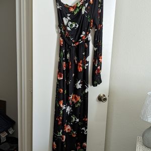 Off the Shoulder Floral Maxi Dress